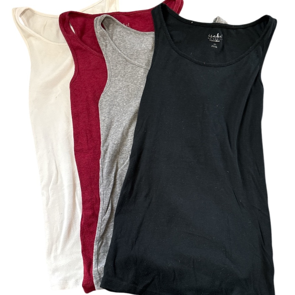 🤰Maternity Women's Tank Top Set - Black, Gray, Red, and White